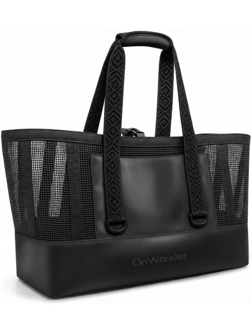 Large Waterproof Beach Bag with Mesh Design, Sandproof Tote for Pool & Gym